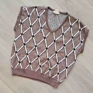 Champion Grandpacore Argyle Knit Sweater Vest, Large